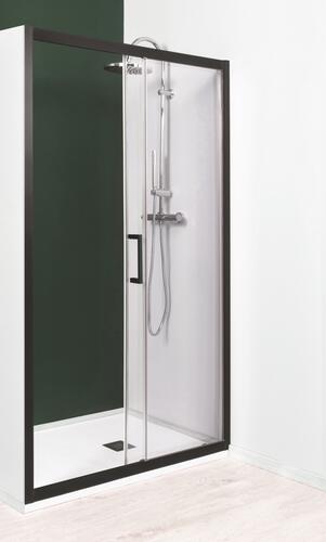 Paroi de douche coulissante NAPA 6mm 120 cm alu noir mat - Prix net livré chez vous -